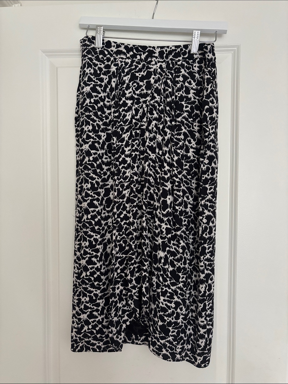 Isabel Marant Black and White Abstract Print Midi Skirt